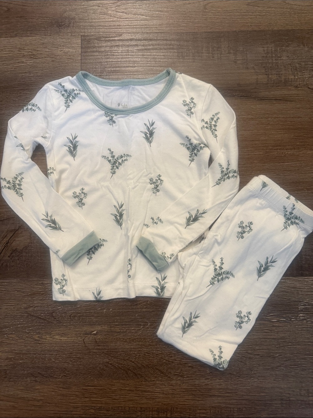 Kyte BABY long sleeve pajama set in the Eucalyptus print